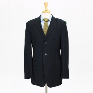 Kenneth Cole 42L Navy Solid 3-Button Sport Coat Blazer Jacket B793